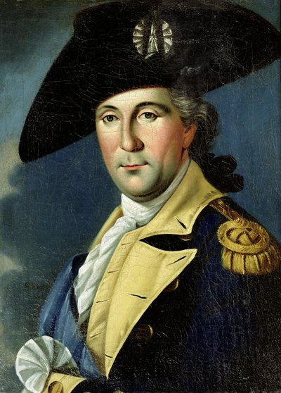 Ritratto di George Washington in uniforme di generale americano, tra il 1775 e il 1780 da Samuel King