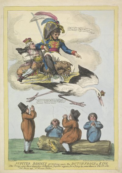 Napoleone invia Luigi Napoleone come re sotto forma di cicogna in Olanda, 1806 da Samuel Knight
