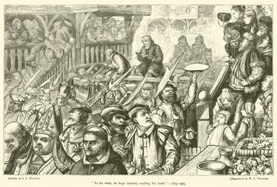 Mentre andava, continuava a leggere intensamente il suo libro da Samuel Luke Fildes