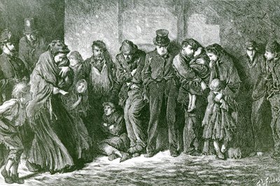 Senzatetto e affamati da Samuel Luke Fildes