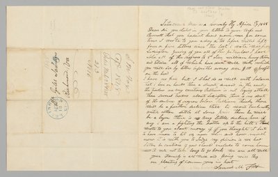 Lettera a Giles Saunders da Samuel M. Fox riguardante il commercio degli schiavi, 17 aprile 1848 da Samuel M. Fox