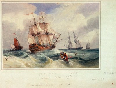 Una nave alla deriva, c.1825 da Samuel Owen