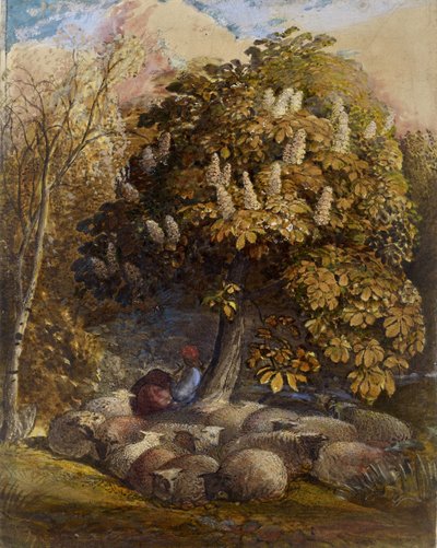 Pastorale con un Albero di Ippocastano, c.1830-31 da Samuel Palmer