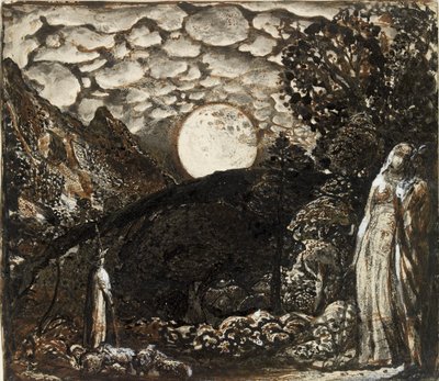 Pastori sotto la luna piena, c1829-1830 da Samuel Palmer