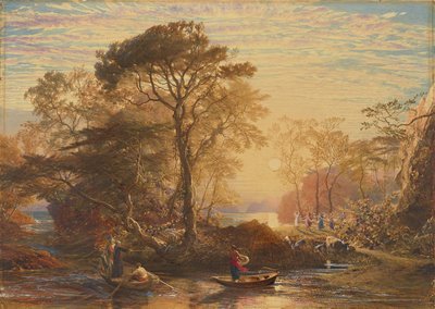 Sir Guyon con i Palmer al seguito, tentato da Fedria di approdare alle Isole Incantate da Samuel Palmer