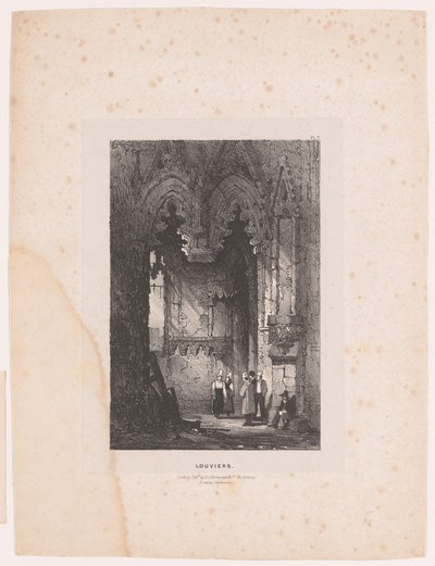 Interno di una chiesa a Louviers da Samuel Prout (attributed to)