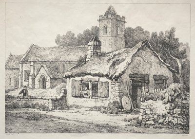 Serie di edifici antichi e cottage rurali nel nord dell