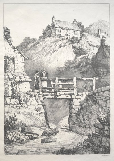 Serie di edifici antichi e cottage rurali nel nord dell