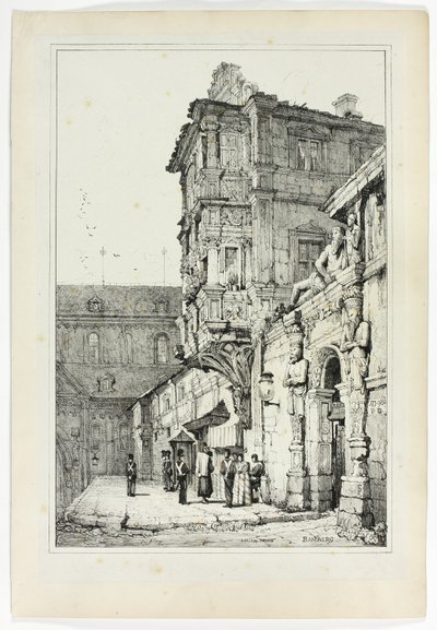 Ancien Palais, Bamberg, da facsimili di schizzi realizzati nelle Fiandre e in Germania da Samuel Prout