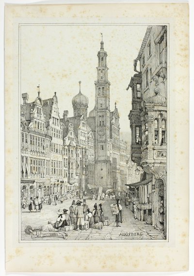 Augsburg, da facsimili di schizzi realizzati nelle Fiandre e in Germania da Samuel Prout
