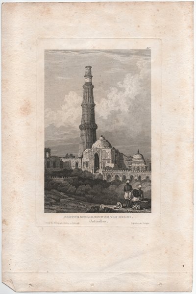 Cootub Minar, Rovine di Delhi da Samuel Prout