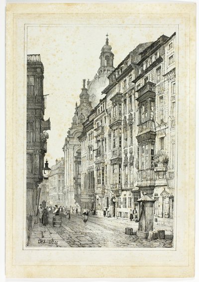 Dresda, da facsimili di schizzi realizzati nelle Fiandre e in Germania da Samuel Prout