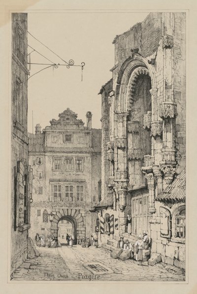Facsimili di schizzi fatti nelle Fiandre e in Germania: Chiesa di Týn, Praga da Samuel Prout