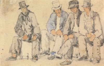 Gruppo di Quattro Uomini Seduti da Samuel Prout