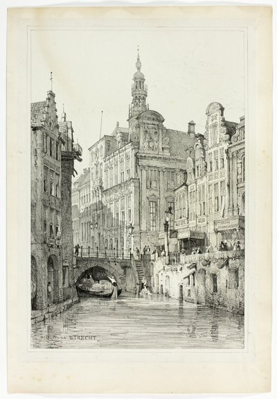 Hotel de Ville, Utrecht, da facsimili di schizzi realizzati nelle Fiandre e in Germania da Samuel Prout