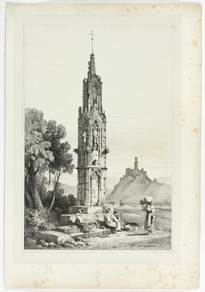 Vicino a Godesberg, da Facsimili di schizzi fatti nelle Fiandre e in Germania da Samuel Prout
