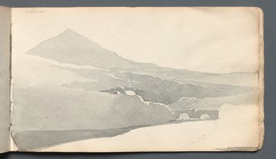 Taccuino: "Paesaggio Montuoso con Ponte" da Samuel Prout