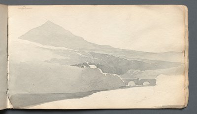 Taccuino: Paesaggio montuoso con ponte, 1814 da Samuel Prout