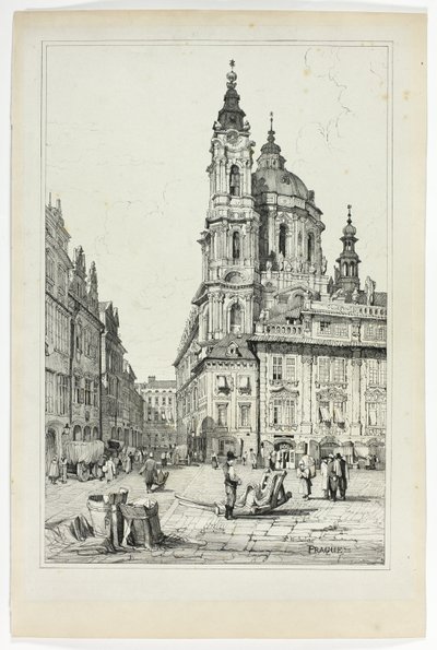 San Nicola, Praga, da facsimili di schizzi realizzati nelle Fiandre e in Germania da Samuel Prout