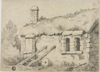 Cottage con tetto di paglia da Samuel Prout