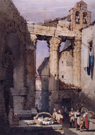Il Tempio di Marte Ultore presso il Foro di Augusto da Samuel Prout