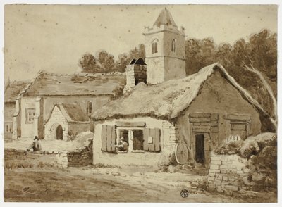 Chiesa e strada del villaggio da Samuel Prout