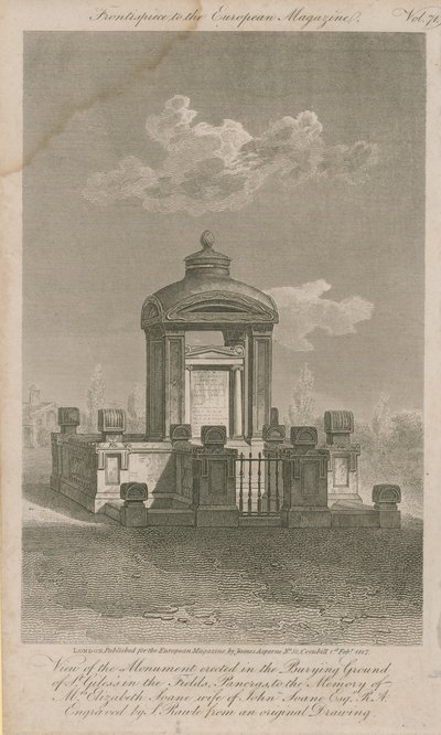 Monumento a Elizabeth Soane da Samuel Rawle