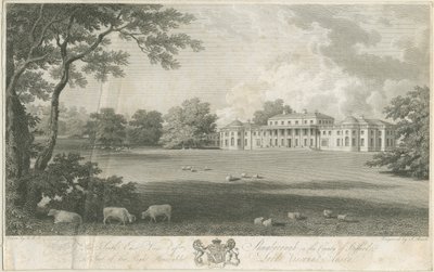 Shugborough Hall: incisione, nd [c 1802] da Samuel Rawle