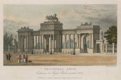 Arco di Trionfo, ingresso a Hyde Park Corner, Londra, eretto nel 1827 da Samuel Rawle