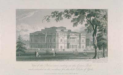Veduta di York House e Green Park, c.1800 da Samuel Rawle
