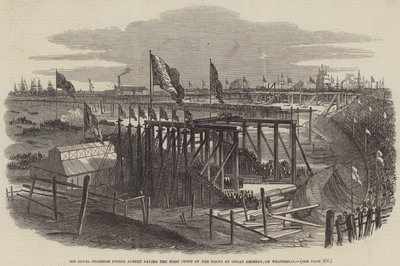 Sua Altezza Reale il Principe Alberto posa la prima pietra dei Docks a Great Grimsby, mercoledì da Samuel Read