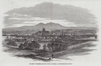 La città di Worcester, dalla Oxford, Worcester, e Wolverhampton Railway da Samuel Read