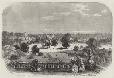La visita della Regina a Birmingham, Aston Park, da Aston Hall, Birmingham in lontananza da Samuel Read