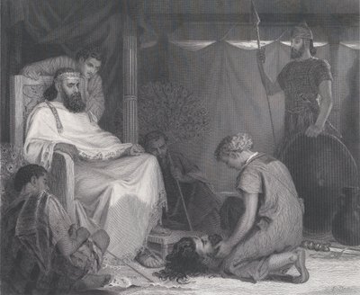 Davide portato davanti a Saul, da The Art Journal, opposto p. 100, aprile 1871 da Samuel S. Smith