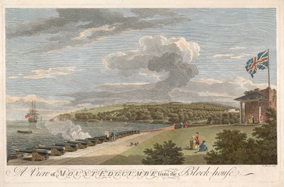 Una vista del Monte Edgcumbe dalla Block House, pub. 1755 da Samuel Scott