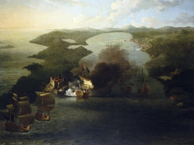 Guerre coloniali della Spagna: cattura di Porto Bello (o Puerto Bello) (Argentina), 21 novembre da Samuel Scott