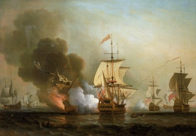 Battaglia navale al largo della costa di Cartagena (Spagna), 28 maggio 1708 da Samuel Scott