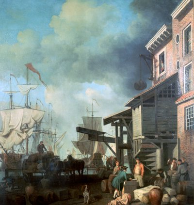 Dipinto del vecchio molo della dogana da Samuel Scott