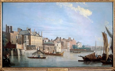 Il Tamigi con Montagu House, da vicino al Westminster Bridge, Londra, 1749 da Samuel Scott