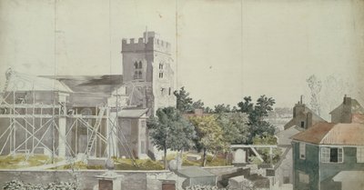 Chiesa di Twickenham sotto impalcature, XVIII secolo da Samuel Scott