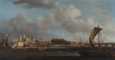 Westminster da Lambeth, con la barca cerimoniale della Ironmongers