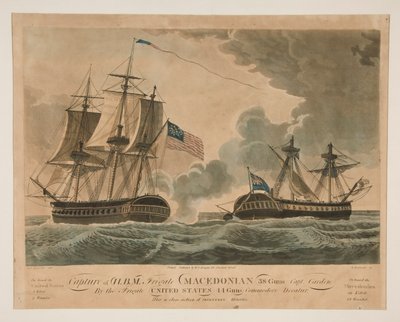 Cattura della fregata H. B. M. Macedonian?Stati Uniti da Samuel Seymour