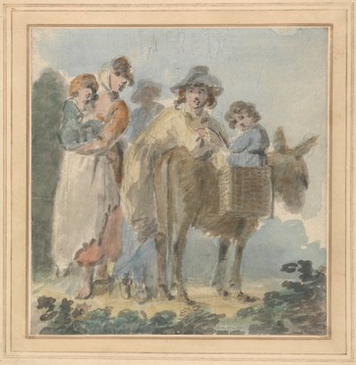 Una famiglia di contadini con asino da Samuel Shelley