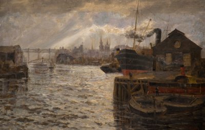 Il Tyne con il ponte ad alto livello, 1920 da Samuel Sykes