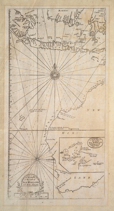 Una bozza della costa della Nuova Olanda e delle parti adiacenti da Samuel Thornton