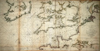 Nuova e corretta grande bozza del Canale tra Inghilterra e Francia con la costa dell
