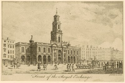 Facciata della Royal Exchange, Londra da Samuel Wale