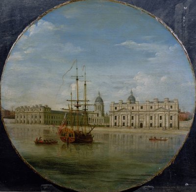 Ospedale di Greenwich dal fiume, 1748 da Samuel Wale