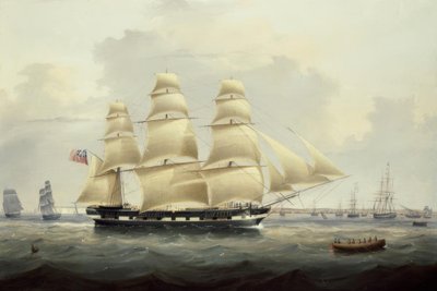 Un mercantile britannico al largo della costa meridionale da Samuel Walters