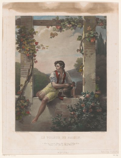 Ragazzo con cappello pieno di uva da Samuel William Reynolds (I)